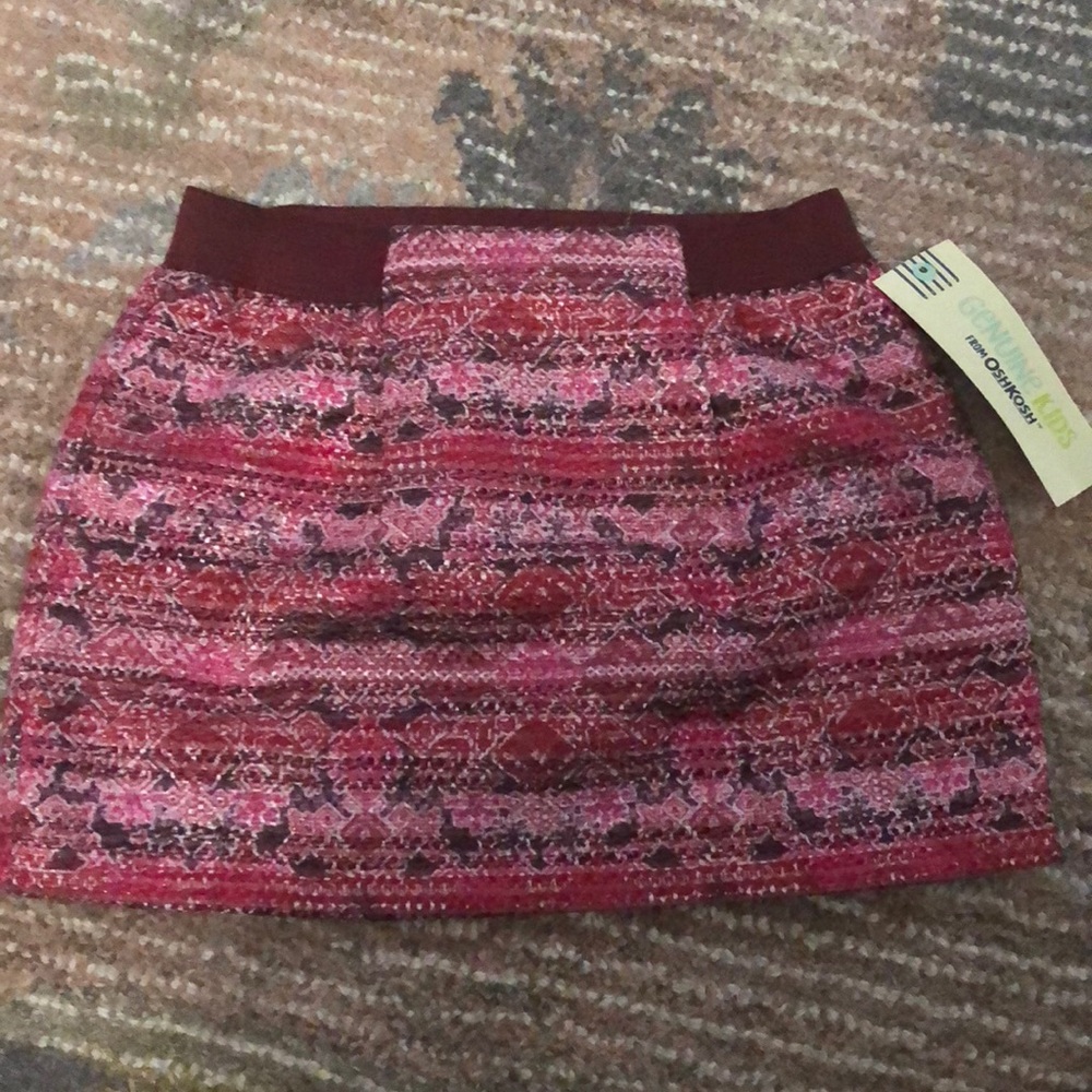 Red and pink skirt